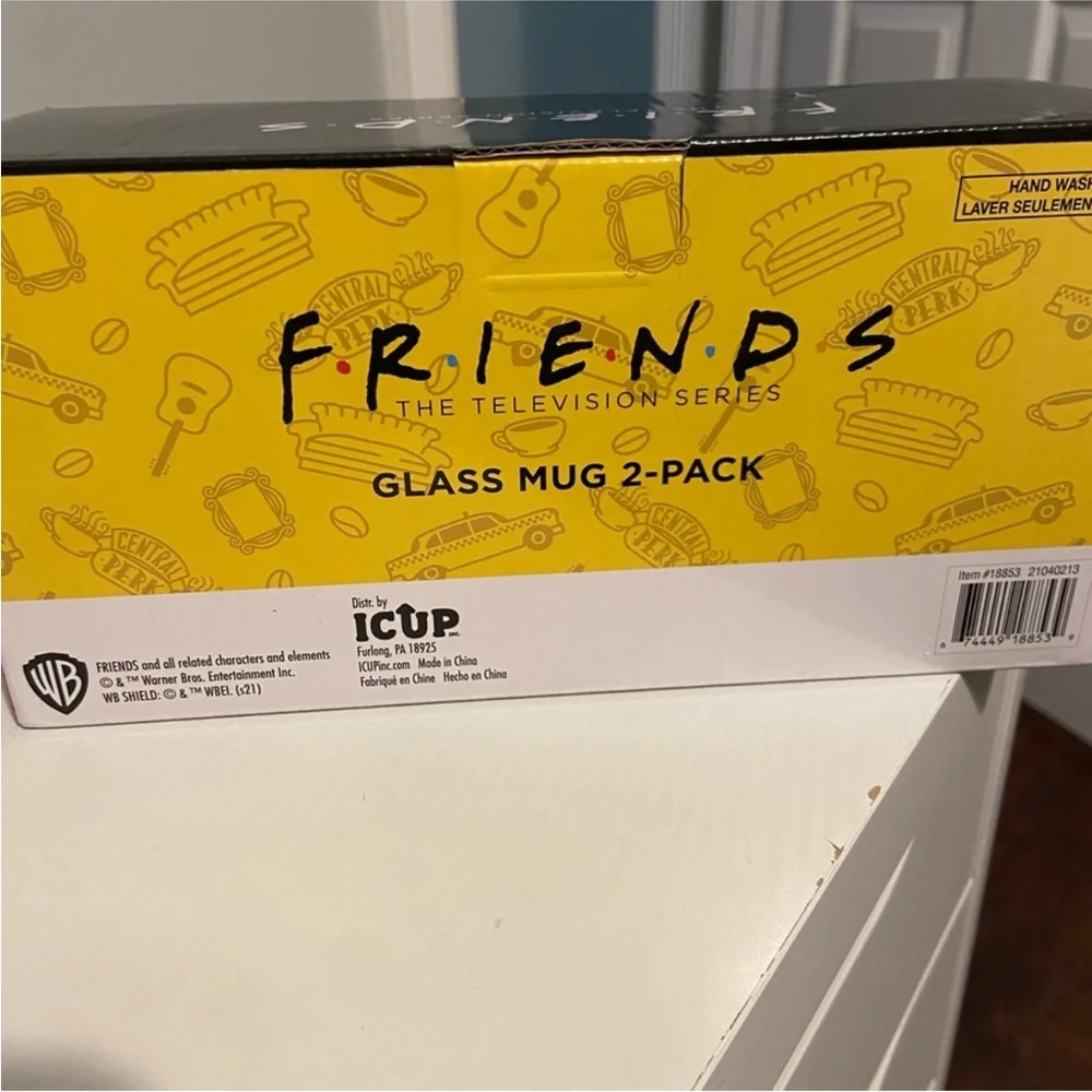 NIB Friends TV‎ Show Glass Mug 2-Pack How You Doin’ You Are My Lobster 17.5oz